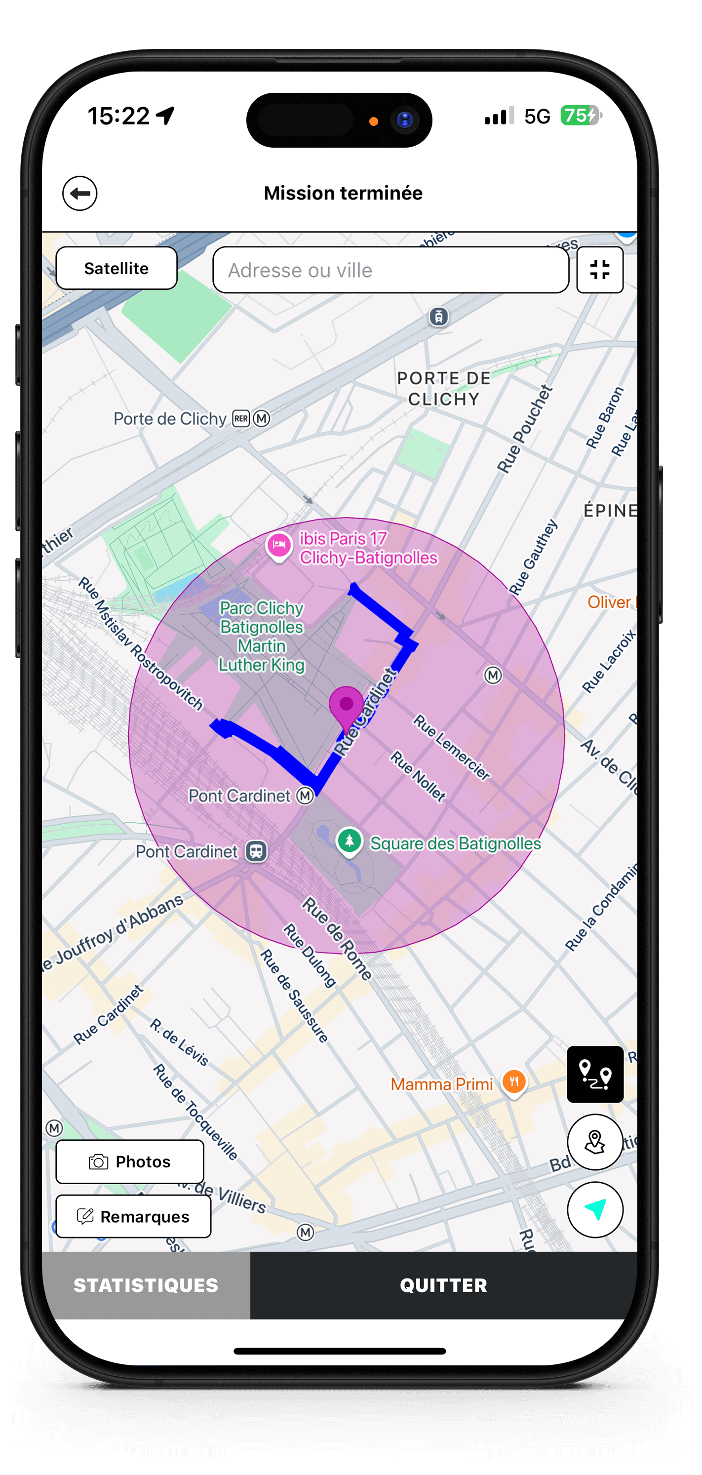 Notre application mobile : - Vue mobile